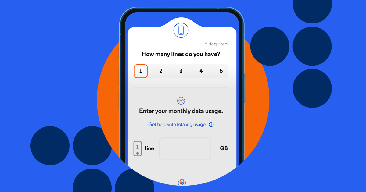 A phone screen shows Optimum Mobile plan options