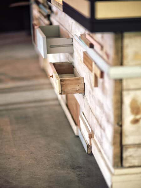 Using drawers as repurposing furniture idea for storage