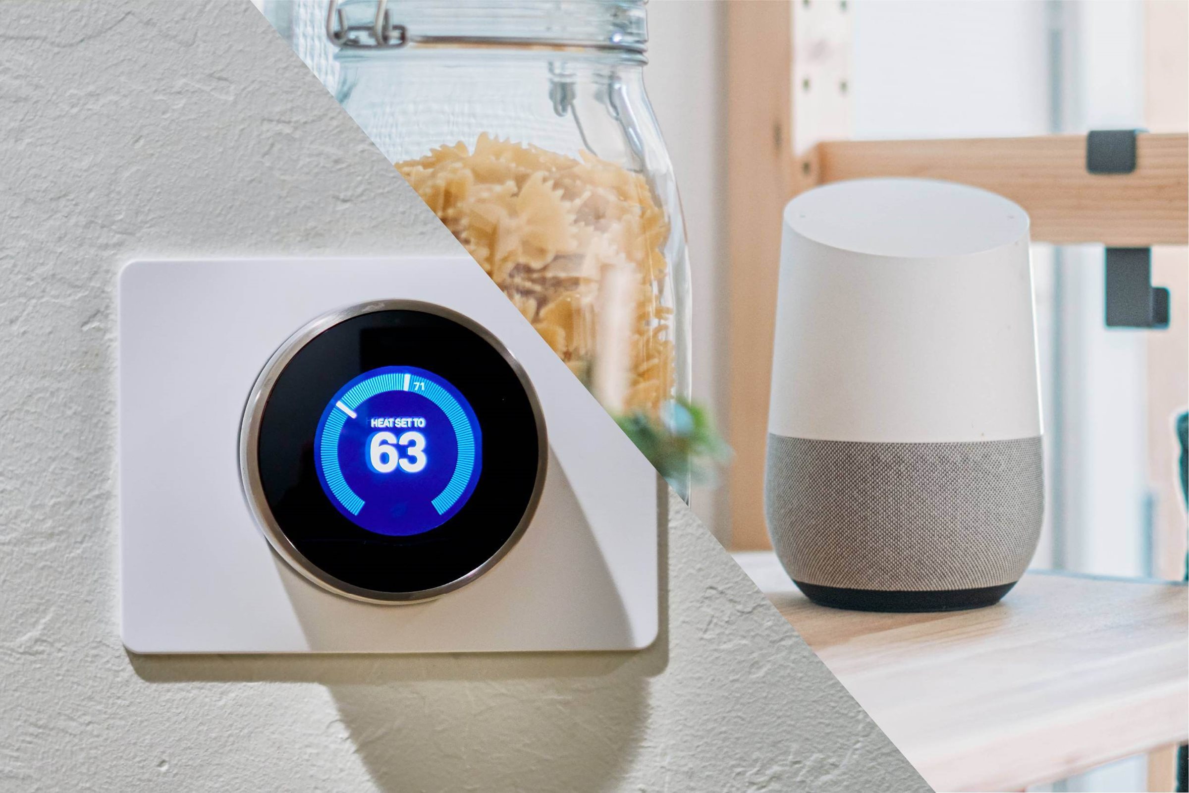 A hand holding a smart phone up next to a smart lock on a door