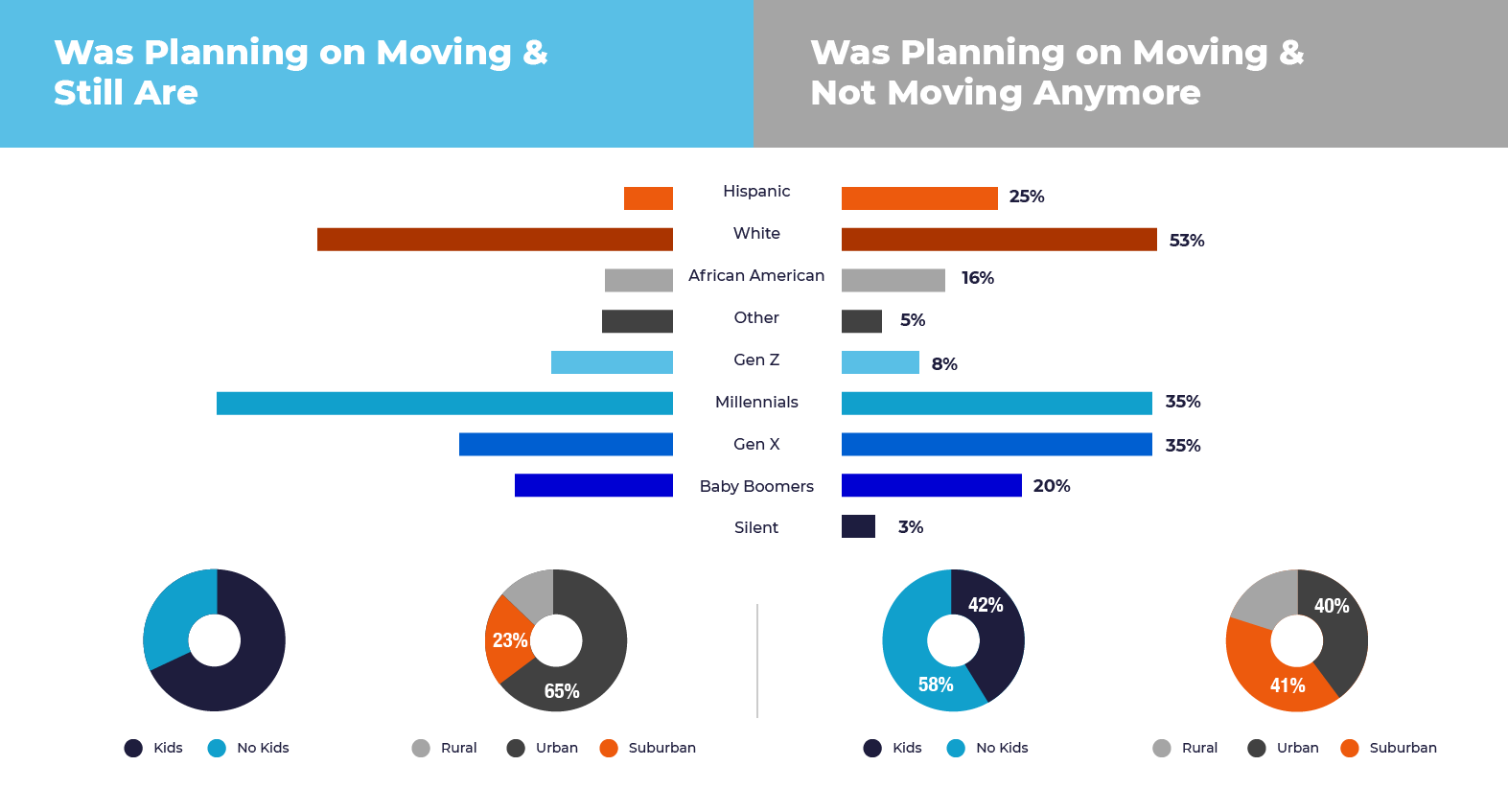 Chart explaining demographics of who did and did not move in 2020